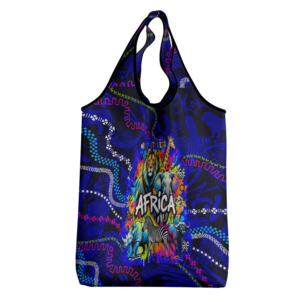 African Wildlife Born Wild Grocery Bag Colorful Graffiti Street Art ...