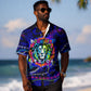 African Wildlife Born Wild Hawaiian Shirt Colorful Graffiti Street Art - Tribal Safari Lion Elephant