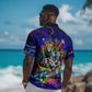 African Wildlife Born Wild Hawaiian Shirt Colorful Graffiti Street Art - Tribal Safari Lion Elephant