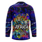 African Wildlife Born Wild Hockey Jersey Colorful Graffiti Street Art - Tribal Safari Lion Elephant