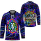 African Wildlife Born Wild Hockey Jersey Colorful Graffiti Street Art - Tribal Safari Lion Elephant
