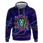 African Wildlife Born Wild Hoodie Colorful Graffiti Street Art - Tribal Safari Lion Elephant