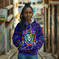 African Wildlife Born Wild Hoodie Colorful Graffiti Street Art - Tribal Safari Lion Elephant