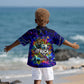 African Wildlife Born Wild Kid Hawaiian Shirt Colorful Graffiti Street Art - Tribal Safari Lion Elephant