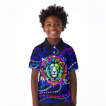 African Wildlife Born Wild Kid Polo Shirt Colorful Graffiti Street Art - Tribal Safari Lion Elephant