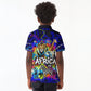 African Wildlife Born Wild Kid Polo Shirt Colorful Graffiti Street Art - Tribal Safari Lion Elephant
