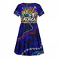 African Wildlife Born Wild Kid Short Sleeve Dress Colorful Graffiti Street Art - Tribal Safari Lion Elephant