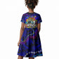 African Wildlife Born Wild Kid Short Sleeve Dress Colorful Graffiti Street Art - Tribal Safari Lion Elephant
