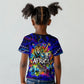 African Wildlife Born Wild Kid T shirt Colorful Graffiti Street Art - Tribal Safari Lion Elephant