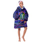 African Wildlife Born Wild Kid Wearable Blanket Hoodie Colorful Graffiti Street Art - Tribal Safari Lion Elephant