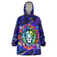African Wildlife Born Wild Kid Wearable Blanket Hoodie Colorful Graffiti Street Art - Tribal Safari Lion Elephant