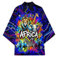 African Wildlife Born Wild Kimono Colorful Graffiti Street Art - Tribal Safari Lion Elephant