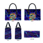 African Wildlife Born Wild Leather Bag Colorful Graffiti Street Art - Tribal Safari Lion Elephant