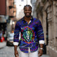 African Wildlife Born Wild Long Sleeve Button Shirt Colorful Graffiti Street Art - Tribal Safari Lion Elephant