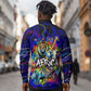 African Wildlife Born Wild Long Sleeve Button Shirt Colorful Graffiti Street Art - Tribal Safari Lion Elephant