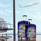 African Wildlife Born Wild Luggage Cover Colorful Graffiti Street Art - Tribal Safari Lion Elephant