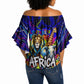 African Wildlife Born Wild Off Shoulder Wrap Waist Top Colorful Graffiti Street Art - Tribal Safari Lion Elephant