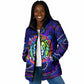 African Wildlife Born Wild Padded Jacket Colorful Graffiti Street Art - Tribal Safari Lion Elephant