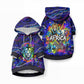 African Wildlife Born Wild Pet Hoodie Colorful Graffiti Street Art - Tribal Safari Lion Elephant