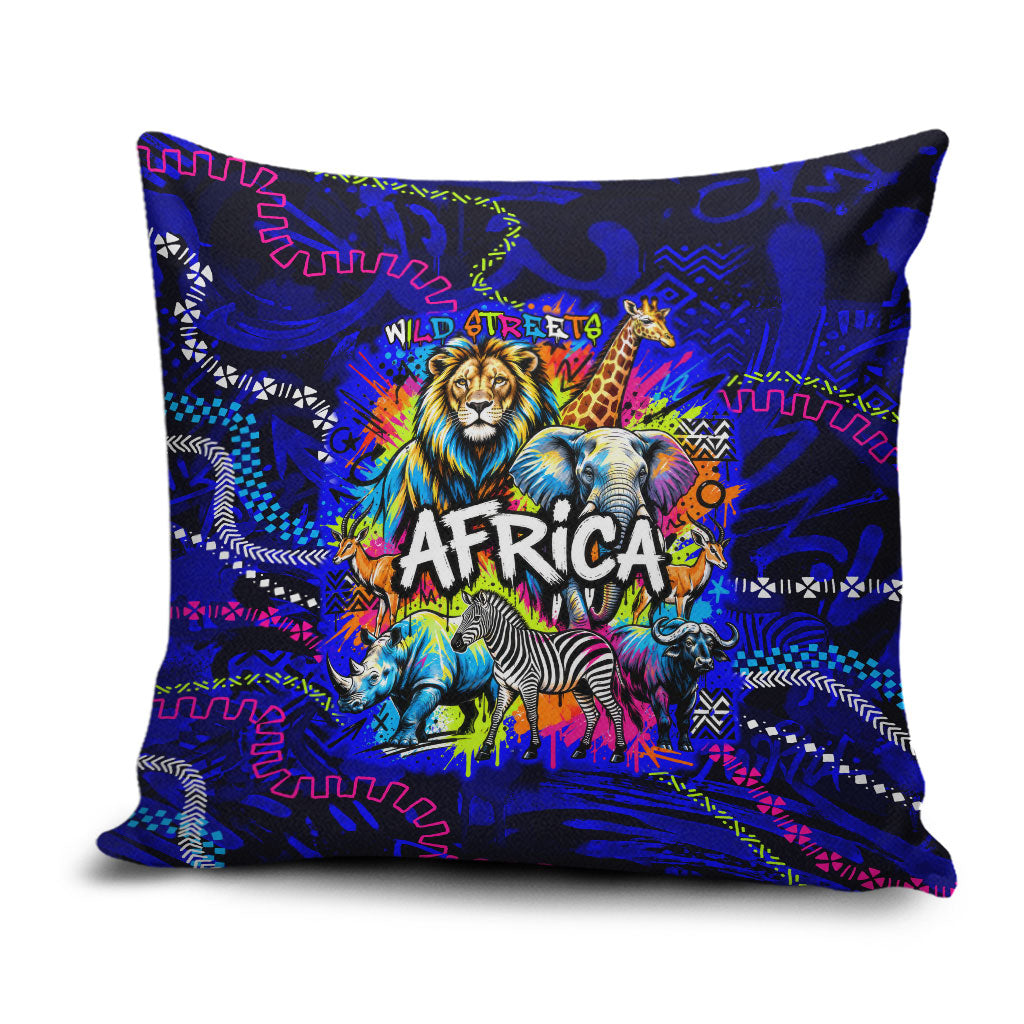 African Wildlife Born Wild Pillow Cover Colorful Graffiti Street Art ...
