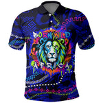 African Wildlife Born Wild Polo Shirt Colorful Graffiti Street Art - Tribal Safari Lion Elephant