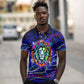 African Wildlife Born Wild Polo Shirt Colorful Graffiti Street Art - Tribal Safari Lion Elephant