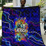 African Wildlife Born Wild Quilt Colorful Graffiti Street Art - Tribal Safari Lion Elephant