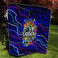 African Wildlife Born Wild Quilt Colorful Graffiti Street Art - Tribal Safari Lion Elephant