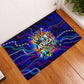 African Wildlife Born Wild Rubber Doormat Colorful Graffiti Street Art - Tribal Safari Lion Elephant
