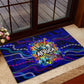 African Wildlife Born Wild Rubber Doormat Colorful Graffiti Street Art - Tribal Safari Lion Elephant