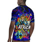 African Wildlife Born Wild Rugby Jersey Colorful Graffiti Street Art - Tribal Safari Lion Elephant