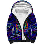 African Wildlife Born Wild Sherpa Hoodie Colorful Graffiti Street Art - Tribal Safari Lion Elephant