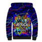 African Wildlife Born Wild Sherpa Hoodie Colorful Graffiti Street Art - Tribal Safari Lion Elephant