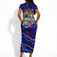 African Wildlife Born Wild Short Sleeve Bodycon Dress Colorful Graffiti Street Art - Tribal Safari Lion Elephant