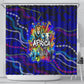 African Wildlife Born Wild Shower Curtain Colorful Graffiti Street Art - Tribal Safari Lion Elephant