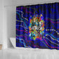 African Wildlife Born Wild Shower Curtain Colorful Graffiti Street Art - Tribal Safari Lion Elephant