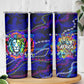 African Wildlife Born Wild Skinny Tumbler Colorful Graffiti Street Art - Tribal Safari Lion Elephant
