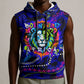 African Wildlife Born Wild Sleeveless Hoodie Colorful Graffiti Street Art - Tribal Safari Lion Elephant