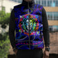 African Wildlife Born Wild Sleeveless Puffer Jacket Colorful Graffiti Street Art - Tribal Safari Lion Elephant