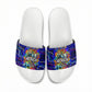 African Wildlife Born Wild Slide Sandals Colorful Graffiti Street Art - Tribal Safari Lion Elephant