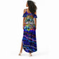 African Wildlife Born Wild Summer Maxi Dress Colorful Graffiti Street Art - Tribal Safari Lion Elephant