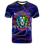 African Wildlife Born Wild T shirt Colorful Graffiti Street Art - Tribal Safari Lion Elephant