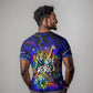 African Wildlife Born Wild T shirt Colorful Graffiti Street Art - Tribal Safari Lion Elephant