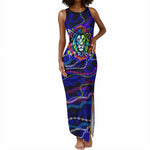 African Wildlife Born Wild Tank Maxi Dress Colorful Graffiti Street Art - Tribal Safari Lion Elephant