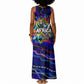 African Wildlife Born Wild Tank Maxi Dress Colorful Graffiti Street Art - Tribal Safari Lion Elephant