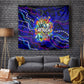 African Wildlife Born Wild Tapestry Colorful Graffiti Street Art - Tribal Safari Lion Elephant