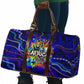 African Wildlife Born Wild Travel Bag Colorful Graffiti Street Art - Tribal Safari Lion Elephant