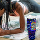 African Wildlife Born Wild Tumbler With Handle Colorful Graffiti Street Art - Tribal Safari Lion Elephant