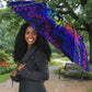 African Wildlife Born Wild Umbrella Colorful Graffiti Street Art - Tribal Safari Lion Elephant