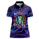 African Wildlife Born Wild Women Polo Shirt Colorful Graffiti Street Art - Tribal Safari Lion Elephant
